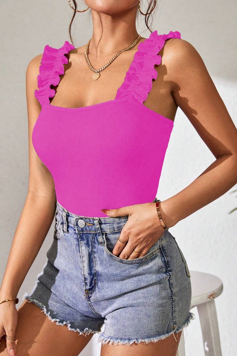 NINEXIS - Wholesale Bodysuit - Women's - CWTHT0147_SOLID COLOR KNIT CAMISOLE SLEEVELESS BODYSUIT6