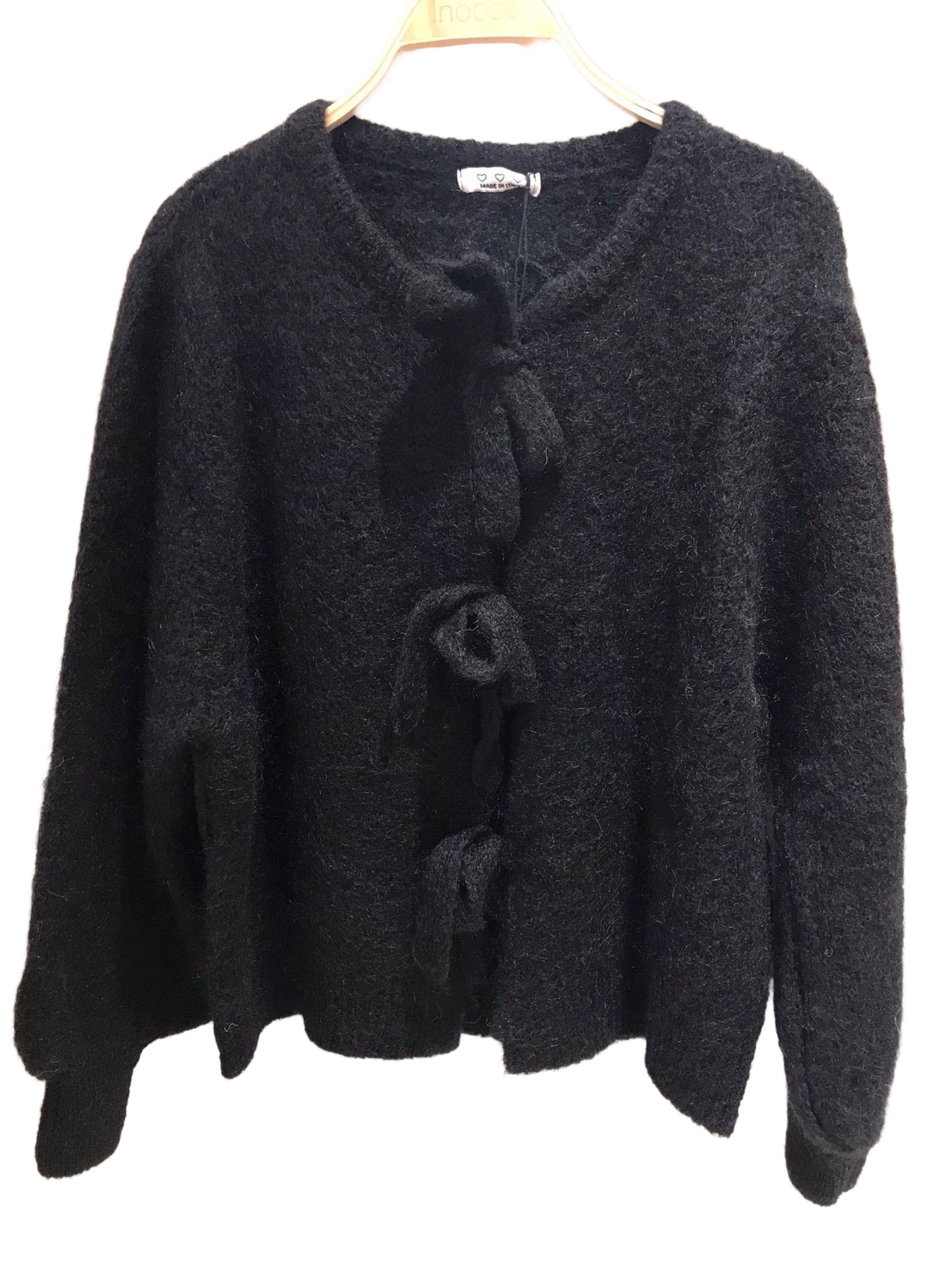 Orice – Cardigan - Mulher por atacado – Cardigã de tricô em lã mohair com laço - Orice14