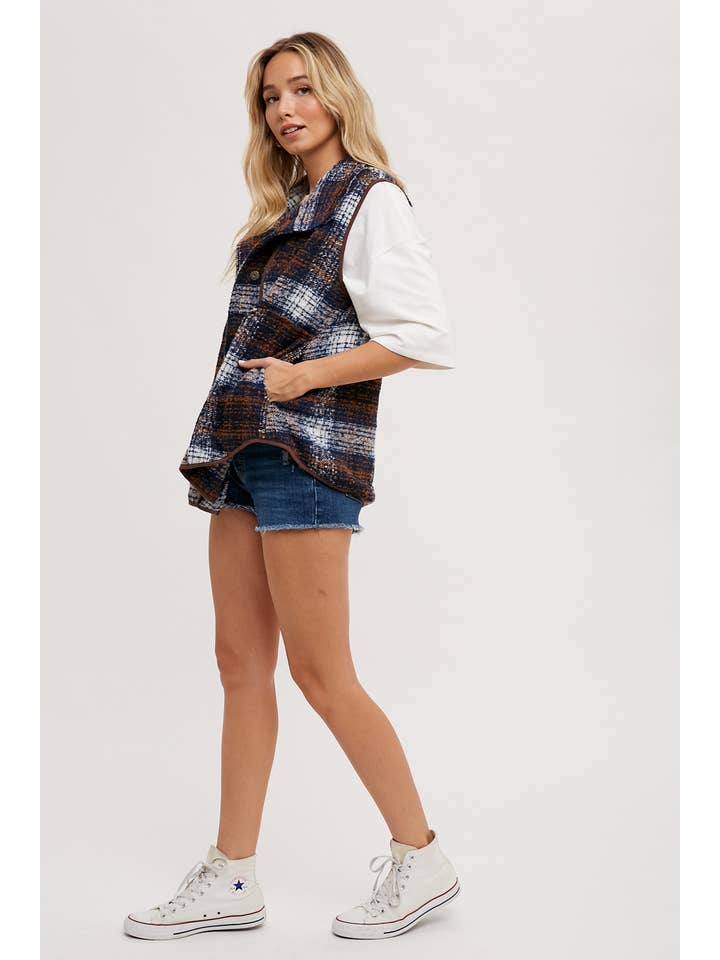 Bluivy - Wholesale Outerwear Vest - Women’s - FLANNER PLAID VEST30