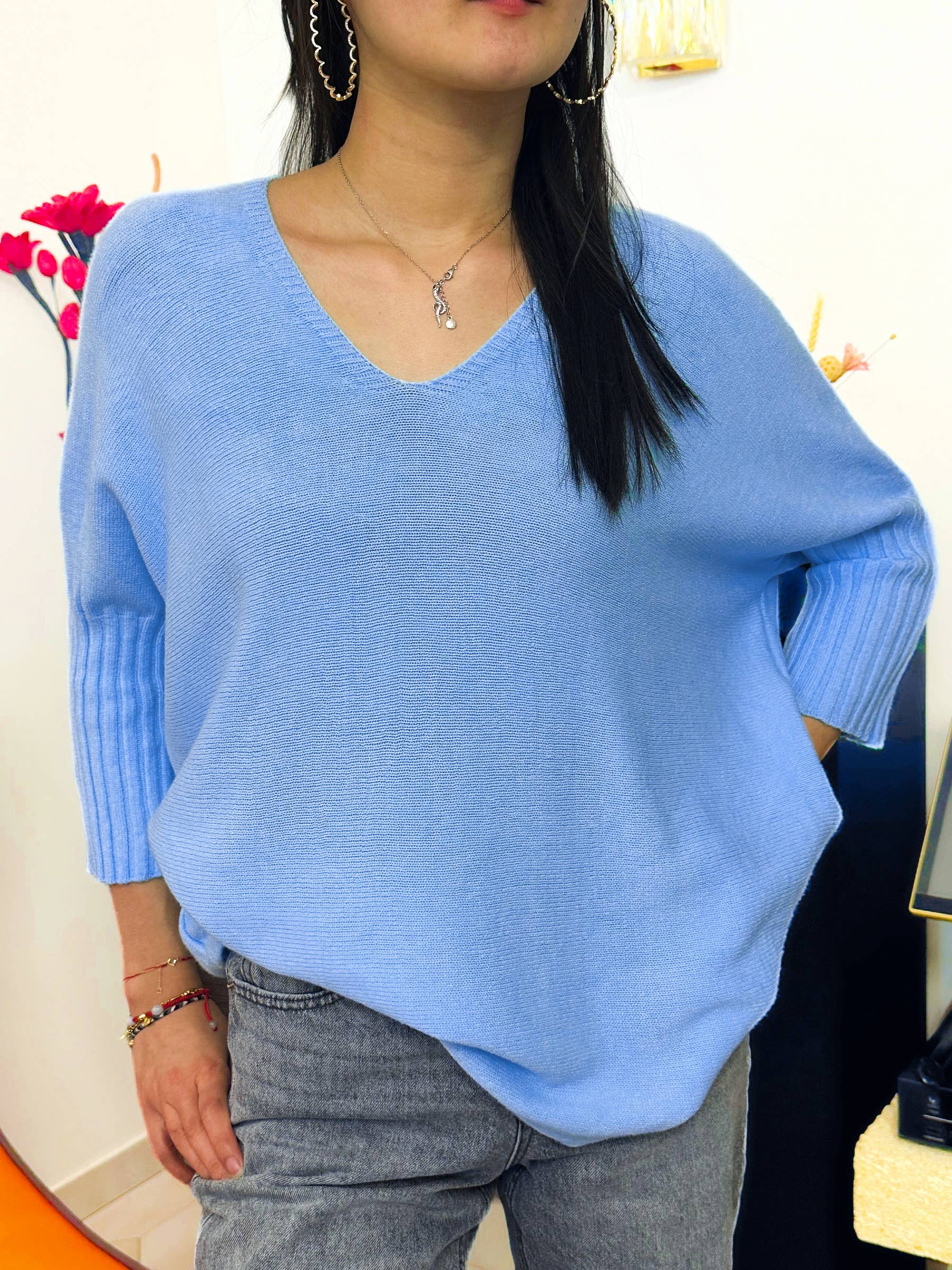 ZAFA PARIS - Wholesale Knit Sweater - Women's - 95F92H09-pullover with sleeves tightened at the elbow9