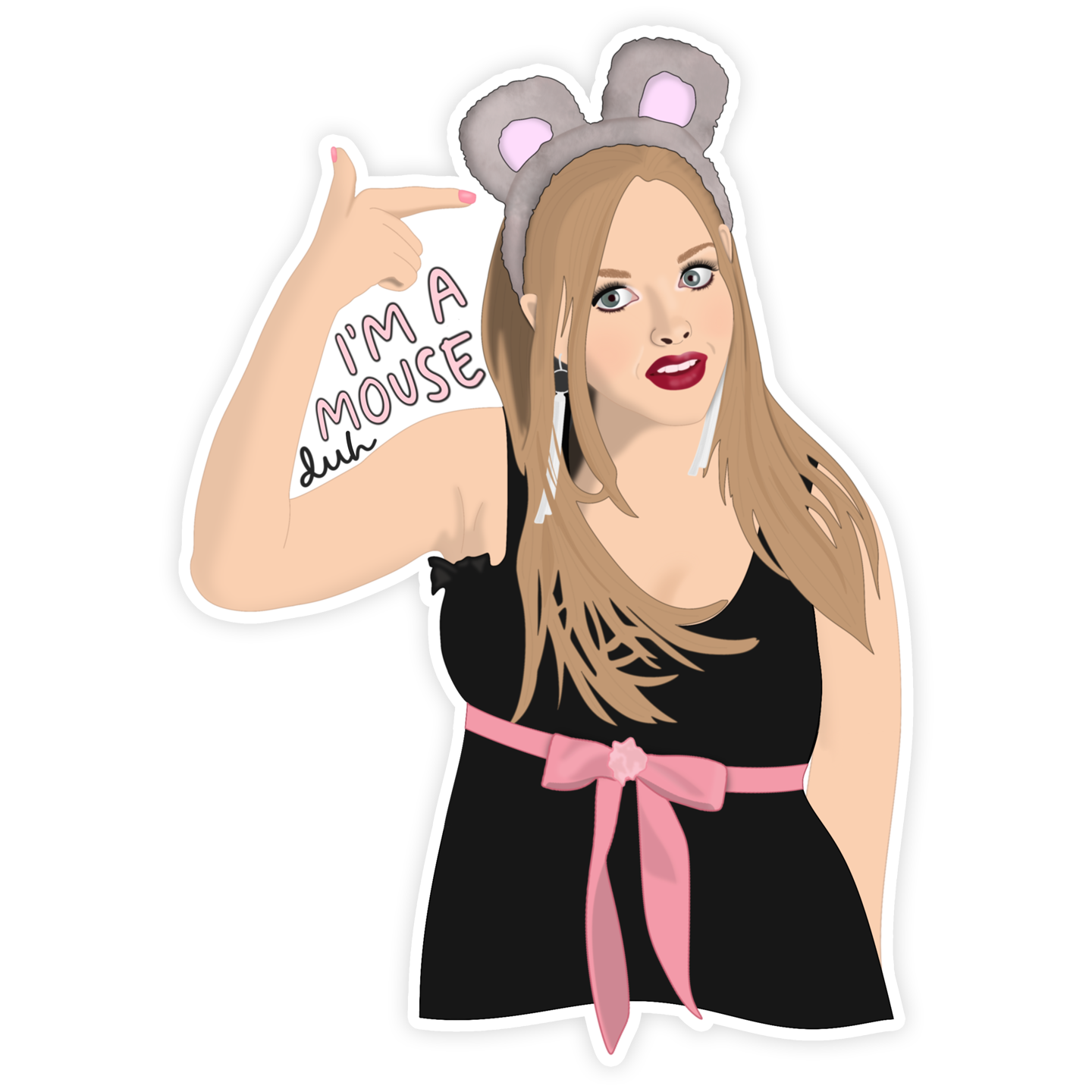 Shop Trimmings - Wholesale Sticker - Mean Girls Karen I'm A Mouse Duh Halloween Sticker0