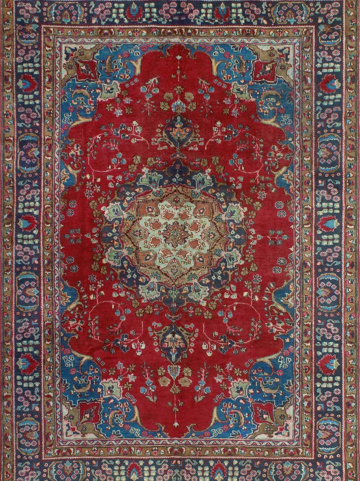 Vintage versleten Betzabel rood tapijt voor wholesale door Noori Rug