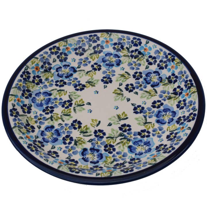 Pottery Avenue by Pangaea Trade INC - Wholesale Dinner Plate - Polish Pottery True Blues 11" Stoneware Dinner Plate
