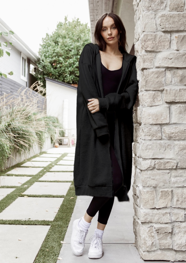 Noir Manteau Mila Maxi en noir en vente sur Faire0