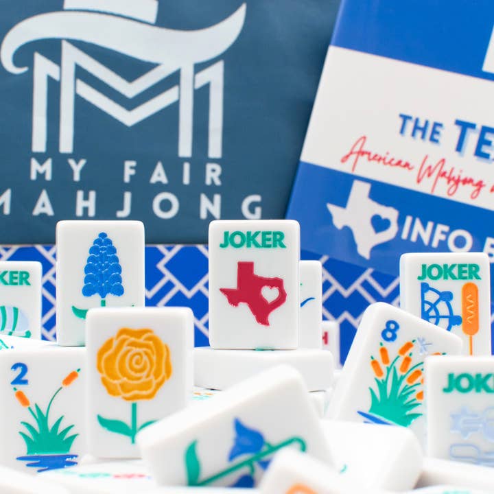 My Fair Mahjong - Wholesale Board Game - THE TEXAS SERIES | Mahjong with Lone Star Flair | Mesquite White Tile2