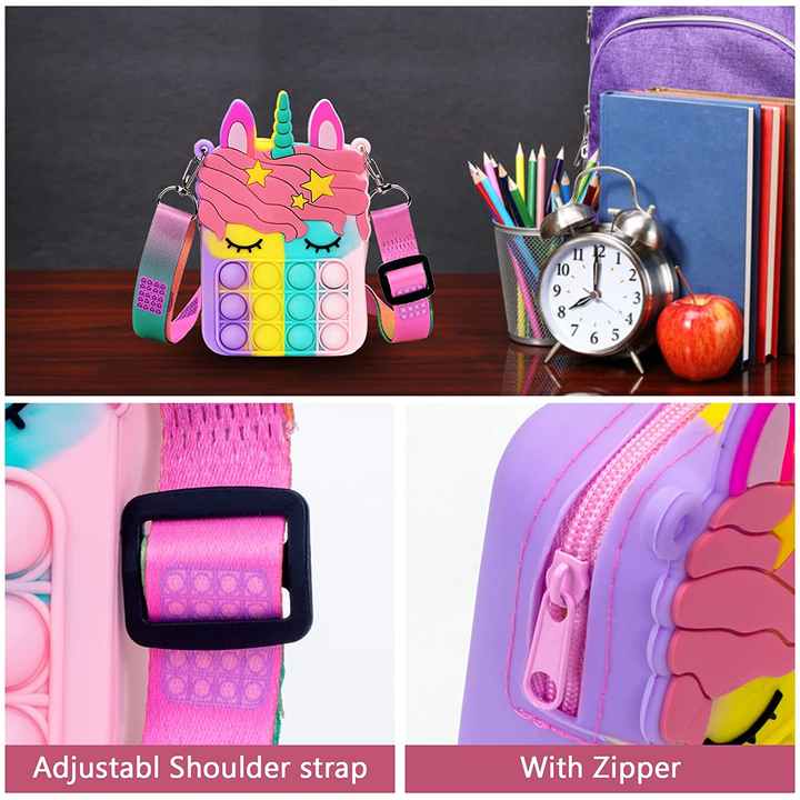 VIGOR - Wholesale Crossbodytas - kinderen - Stress Release Pop Coin Purse Unicorn Pop Purse voor meisjes Be3