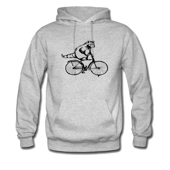 Unisex Torontonian Raccoon On A Bike Hoodie- Affordable for wholesale by Maqoba
