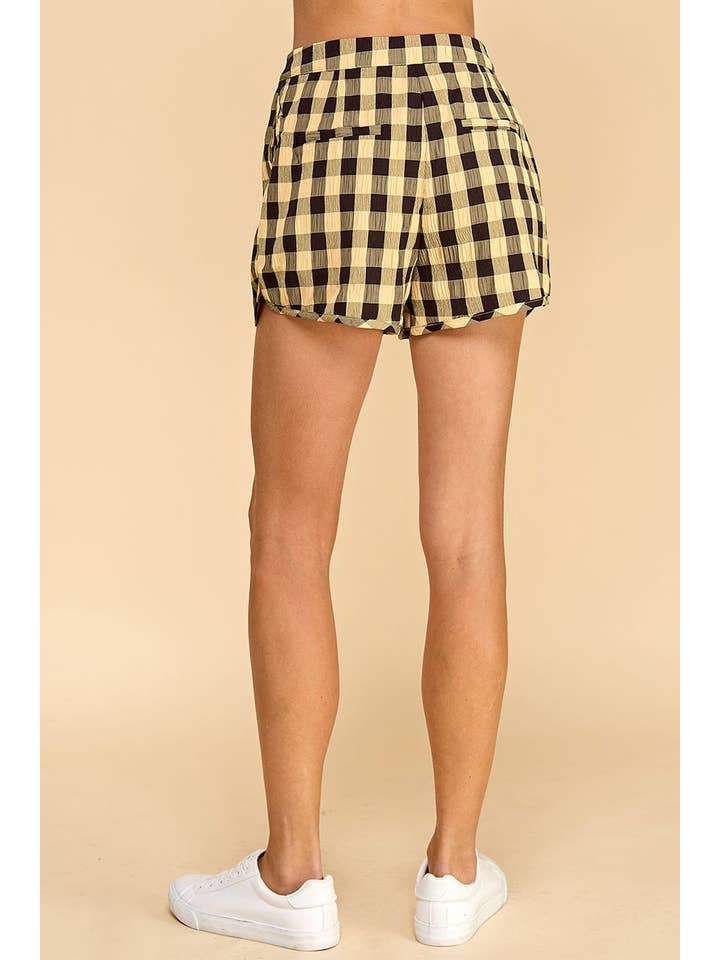 TCEC - Wholesale Shorts - Women's - CP10099-Gingham Shorts With Pockets3