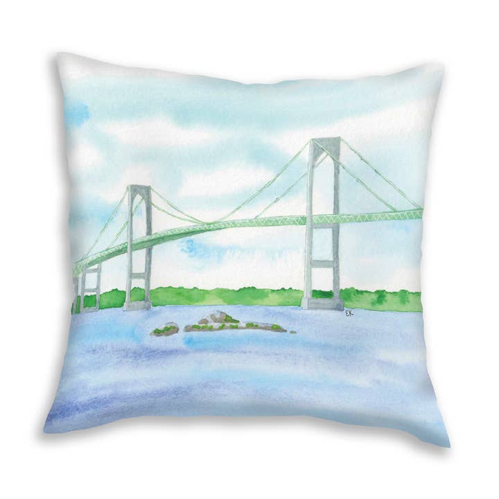 Newport Bridge Pillow for wholesale by Eileen Graphics