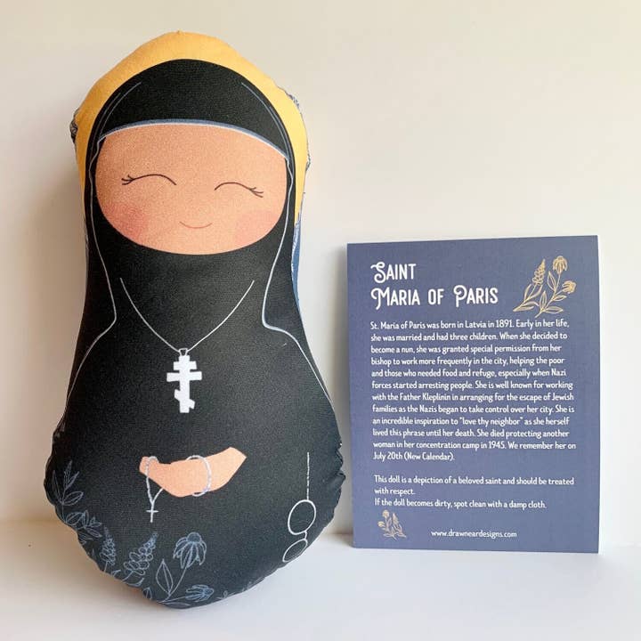 St Maria af Paris Snuggly Saints Doll DIY stof for engroshandel hos DRAW NEAR DESIGNS, LLC