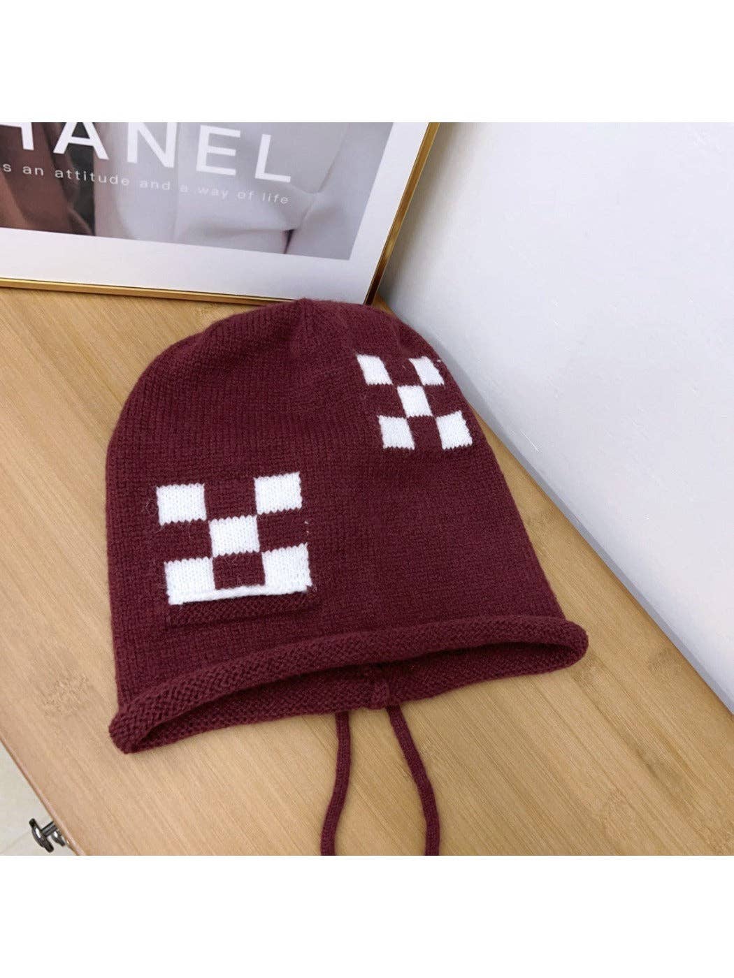 Funkyrel® Atzbranding Limited - Vendita all'ingrosso Berretto - Unisex - Haila - Berretto a Maglia a Quadri Unisex Versatile7