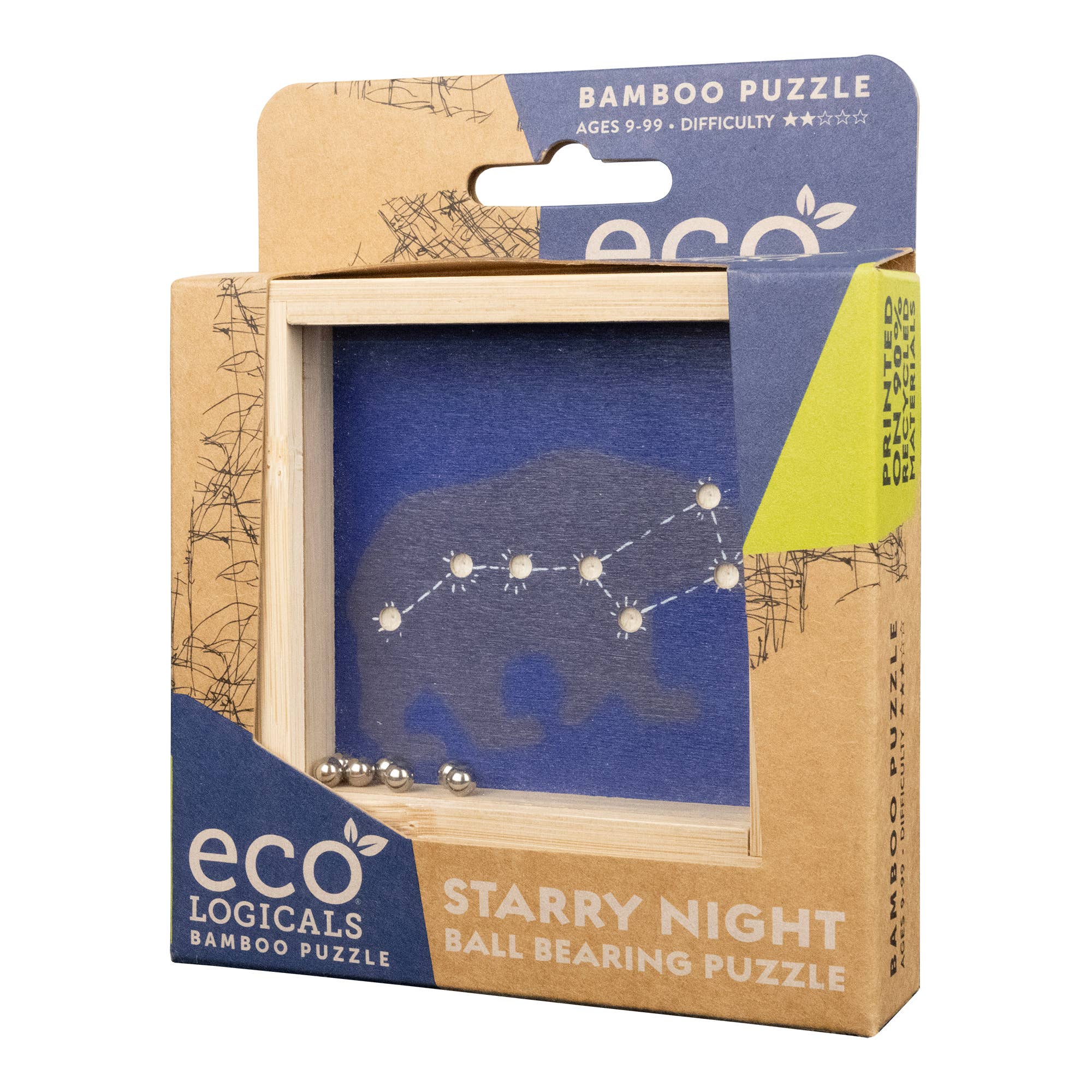 Project Genius - Wholesale Puzzle - Adult - Ecologicals Starry Night Ball Bearing Bamboo Brainteaser4