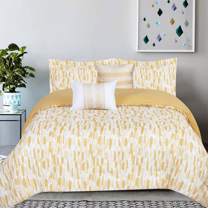 Johnson Home Polyester Comforter Set, Printed-Blue Leafy Tona for wholesale by Textile City