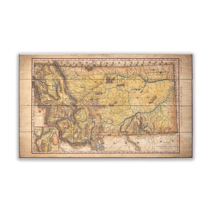 Historic Montana Railroad Map - Wall Decor for wholesale by Old Wood Signs