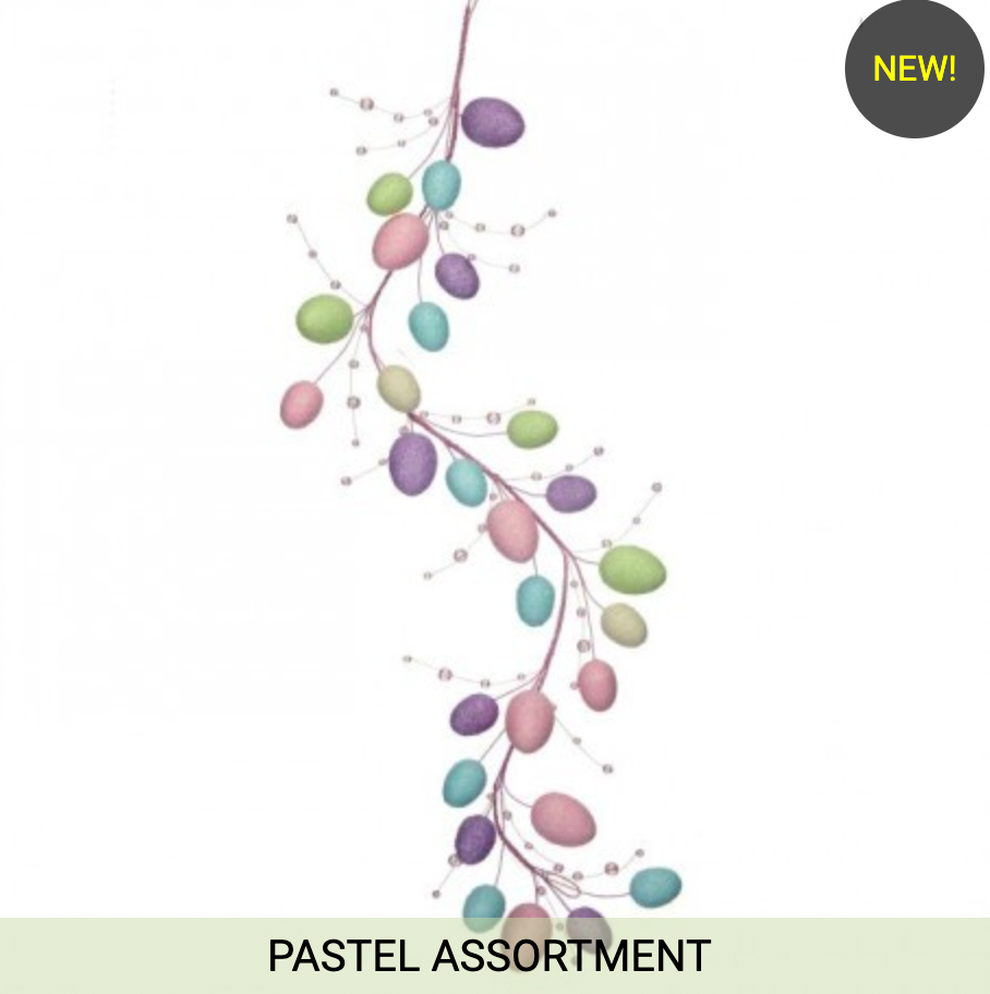 Dunn Deals – Arco de bandeirinhas por atacado – Grinalda de Ovos de Páscoa de 48" em Esferovite com Contas0