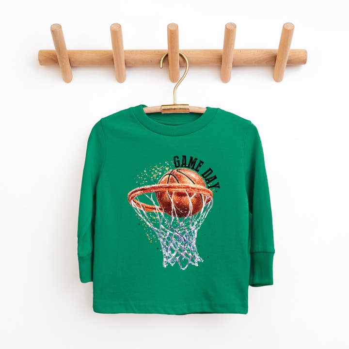 Basketball Kampdag Bøjle | Ungdoms Grafisk Langærmet T-shirt for engroshandel hos The Juniper Shop Wholesale