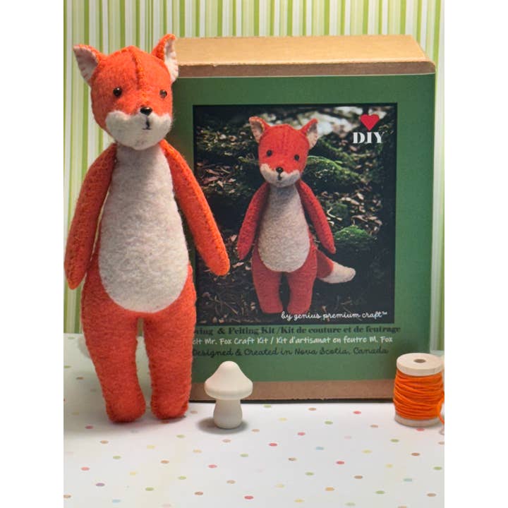 Genius Premium Craft - Vente Kit de bricolage - Kit de couture et de feutrage Renard en feutre4