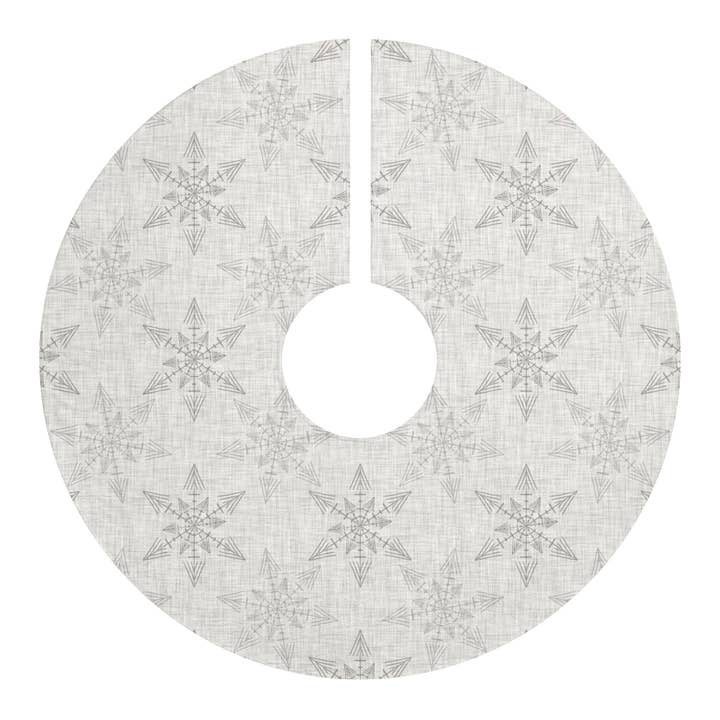 Elegant Snowflake Christmas Tree Skirt | Holiday Decor, Winter Wonderland, Festive Home, Gift, Seasonal Decoration for wholesale by aMOOsing Designs Shop