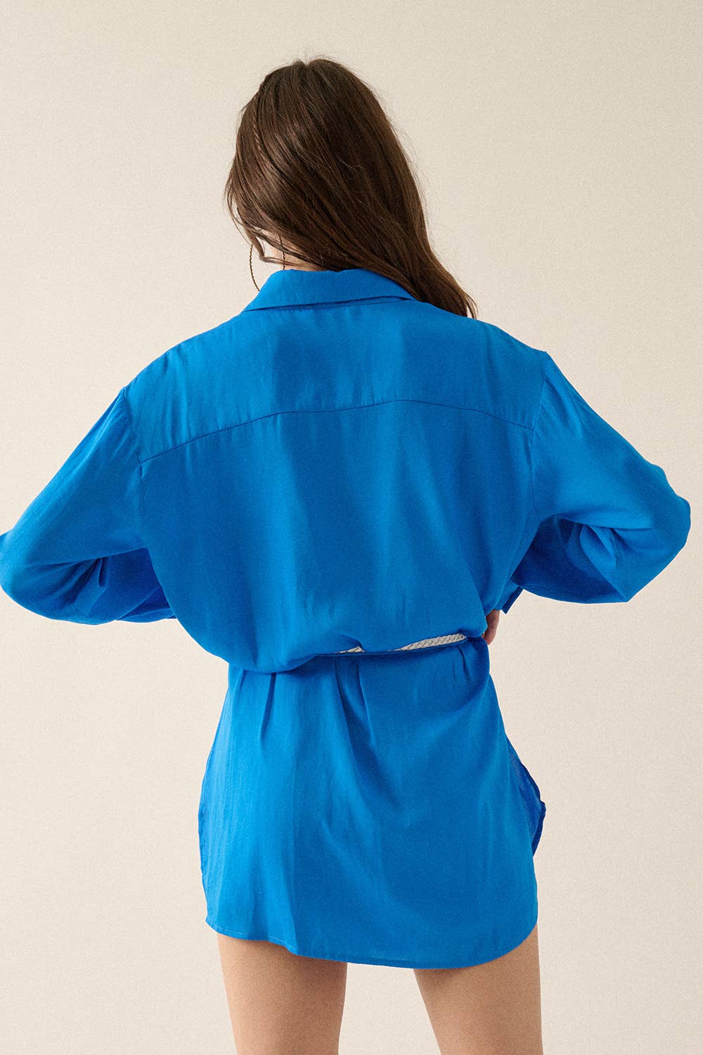 Promesa USA – Romper - Mulher por atacado – Macaquinho sólido de cetim com botão, cintura alta e cinto59