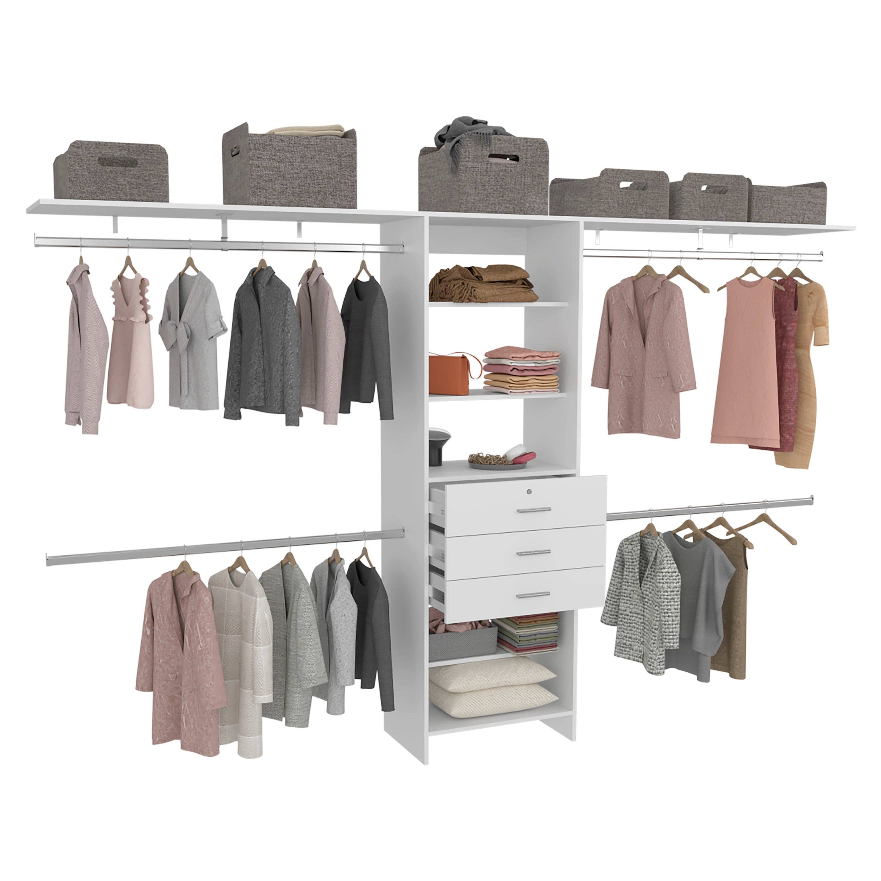 TUHOME FURNITURE - Wholesale Bedroom Furniture - Walking Closet Plego 3, Open Wardrove for Wall With Shelves5