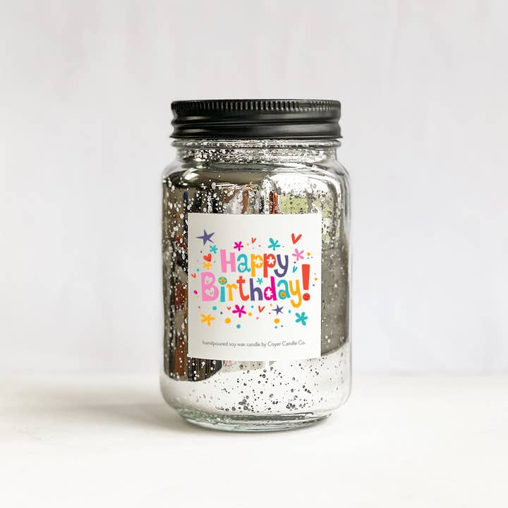 Coyer Candle Co. - Wholesale Jar/Filled Candle - Happy Birthday | 16 oz. Glimmery Candles5