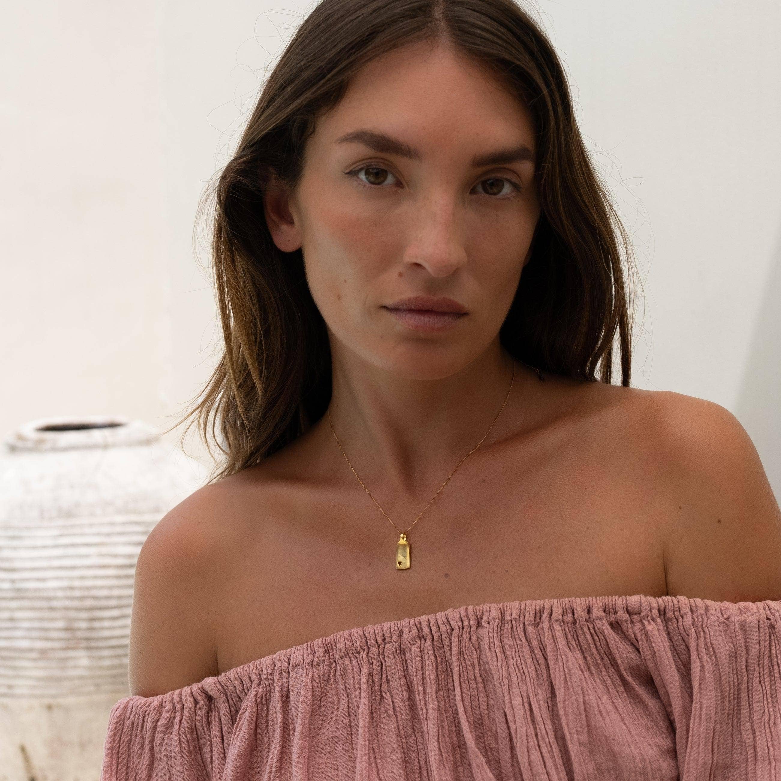 Made By Nami - Wholesale Pendant/Charm Necklace - Gold necklace made of 925 sterling silver with heart5