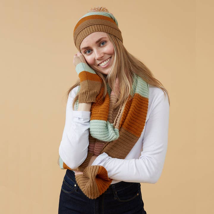 Hadley Wren - Wholesale Sjaal - Dames - Stripe Infinity sjaal - Pastel