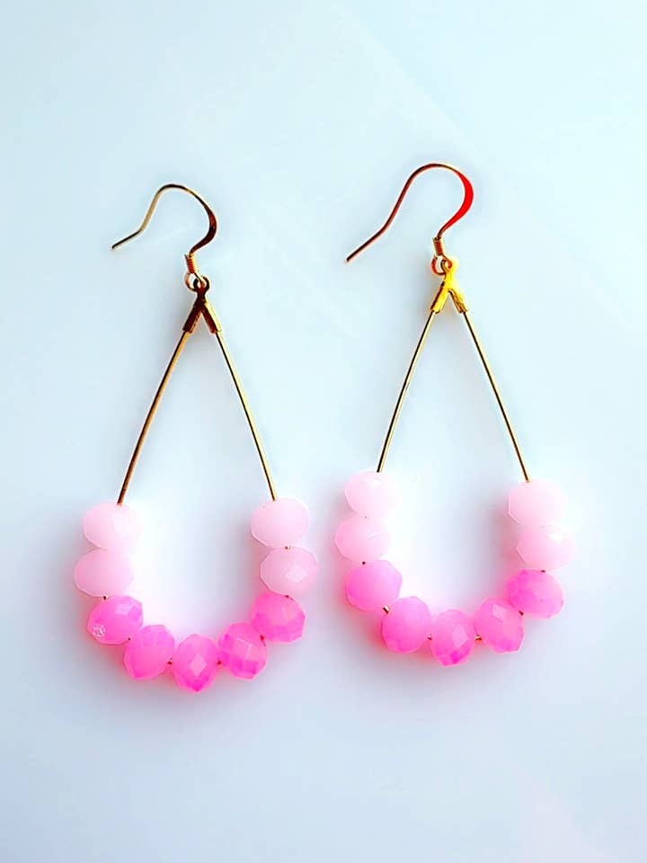 Doppelblase Pinker Hängeohrring für den Großhandel von Soderena Designs