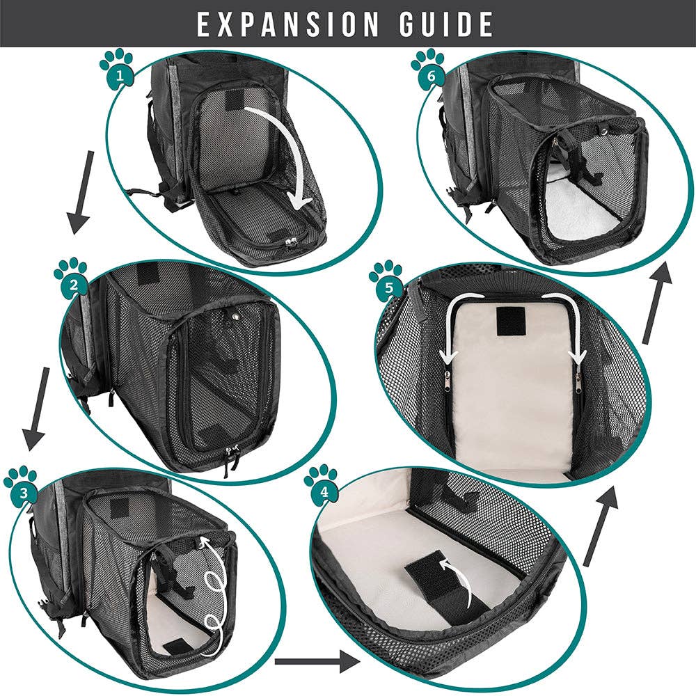 PetAmi - Vente Caisse de transport – chat et chien - Sac à dos de transport pour animaux de compagnie extensible à 3 voies25