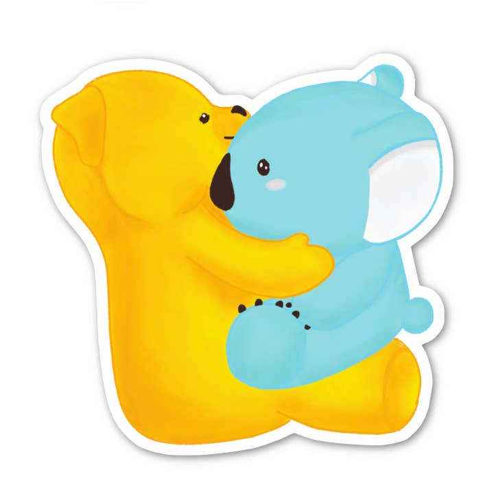 Cute Bear and Koala Hug Sticker, Cute Vinyl Sticker for wholesale by Sixtyeightcolors