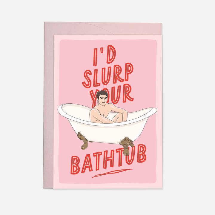 Kaart Blanche - Vendita all'ingrosso Biglietti d'amore - Vasca da bagno Slurp - Biglietto di auguri Saltburn BESTSELLER