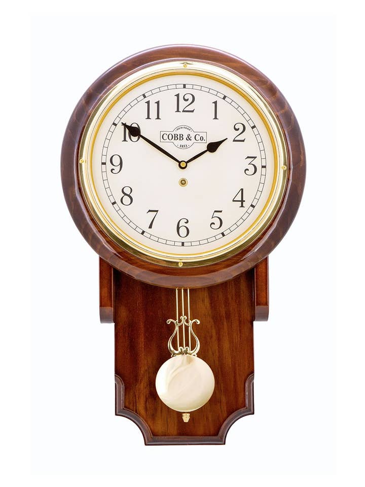 Medium Pendulum Clock - Gloss Walnut Arabic for wholesale by Cobb & Co