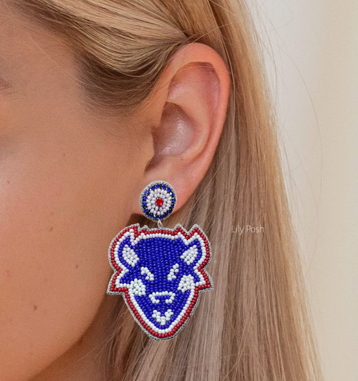 Lily Posh - Wholesale Dangle Earrings - New York Buffalo Bills Football Game Day Earring, Lily Posh 1