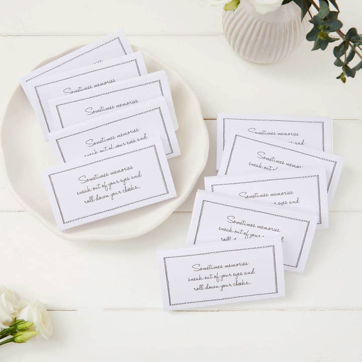 10 Filled Funeral Tissue Favours - White for wholesale by Angel & Dove