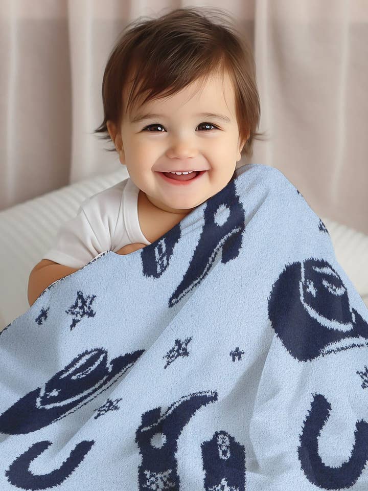MiMi Wholesale - Wholesale Bedding Blanket - Kids & Baby - Super Lux Children's Cowgirl/Cowboy Bedding Blanket
