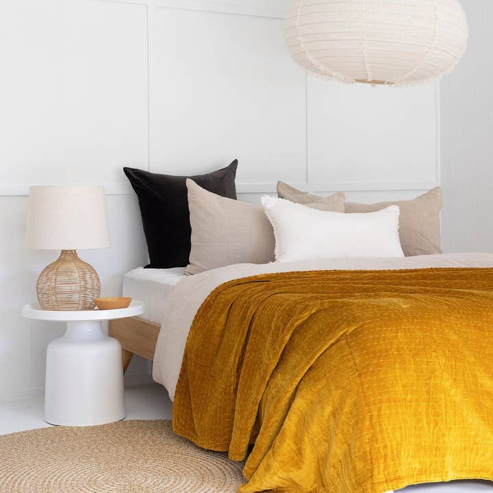 Velvet Kantha Quilt Bedspread Boho Cotton Quilt - Mustard and other Purchase Wholesale home textile. Free Returns & Net 60 Terms on Faire trending on Faire.