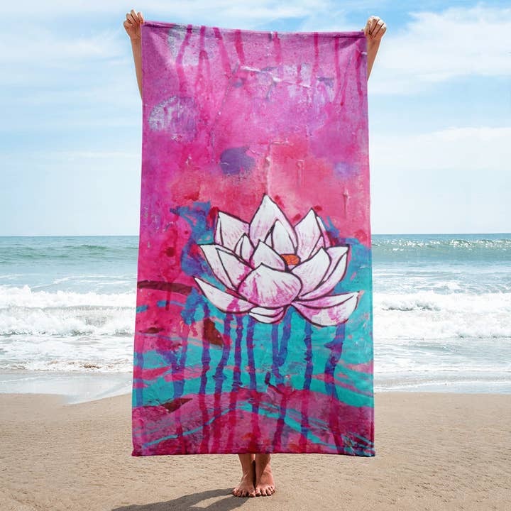 Beach towel βLove & Trust - This Is Allβ for wholesale by katharinalucia ART