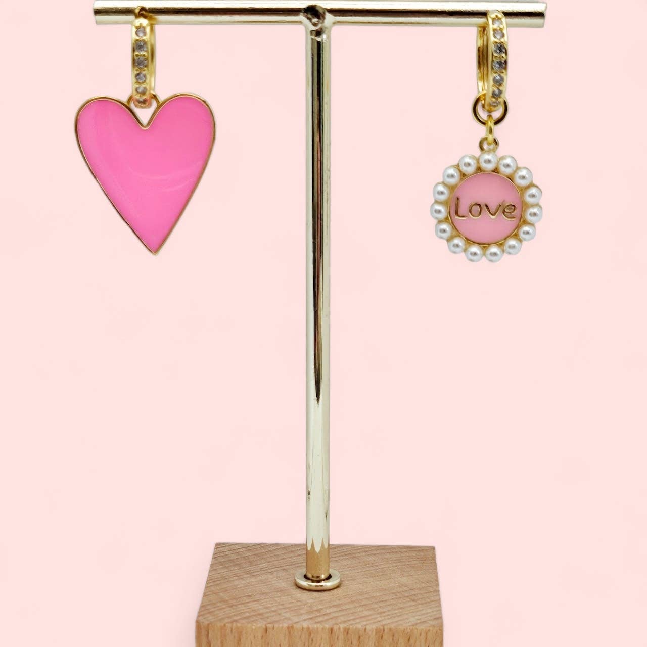 Huracan - Venta al por mayor Pendientes de aro - Pendientes de aro rosa Coco1