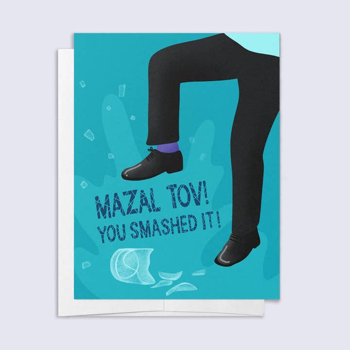 Mazal Tov Smash Card for wholesale by Palindrome Art
