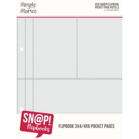 3x4/4X6 Pack Refills 6X8 SN@P! Flipbook Pages for wholesale by Simple Stories
