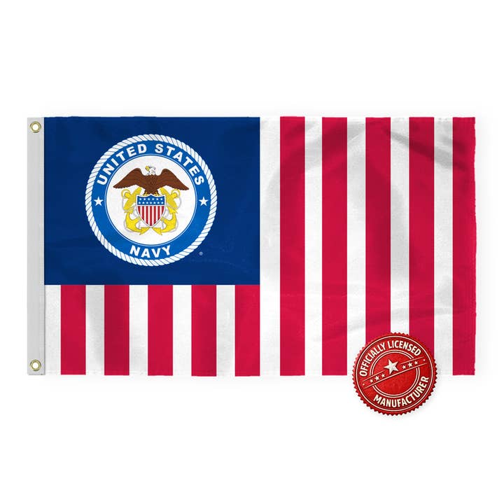 Bandeira Patriótica da Marinha dos Estados Unidos AGAS 3x5 pés - Nylon 200D por atacado de AGAS MFG INC