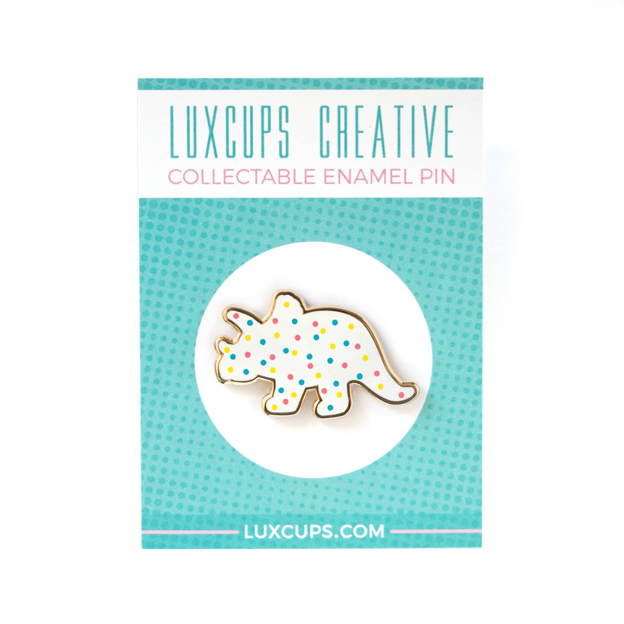 LuxCups Creative – wholesale Nål och knapp för kavajslag – Triceratops Dino Cookie Pin1