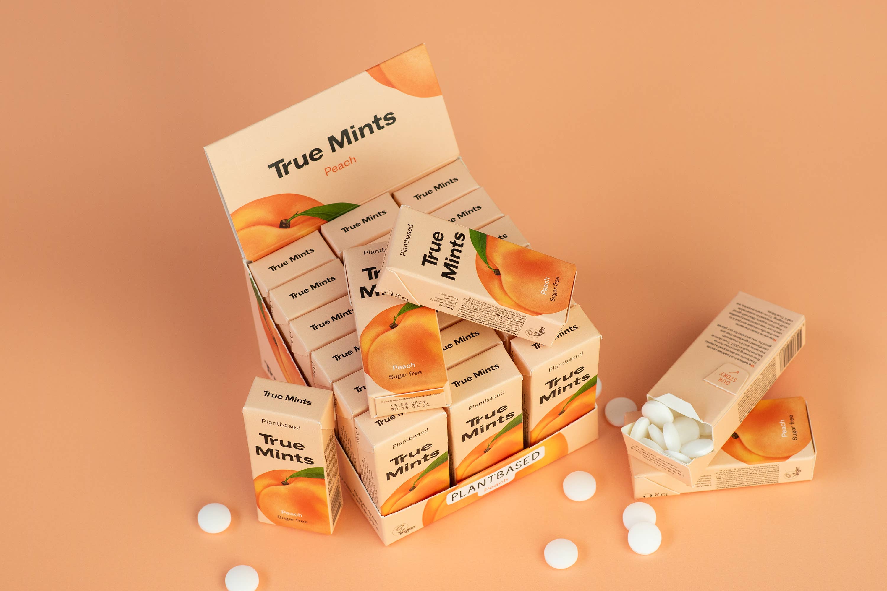 Gourmandise - Wholesale Mints - Plastic free mints Peach flavour True Mints3