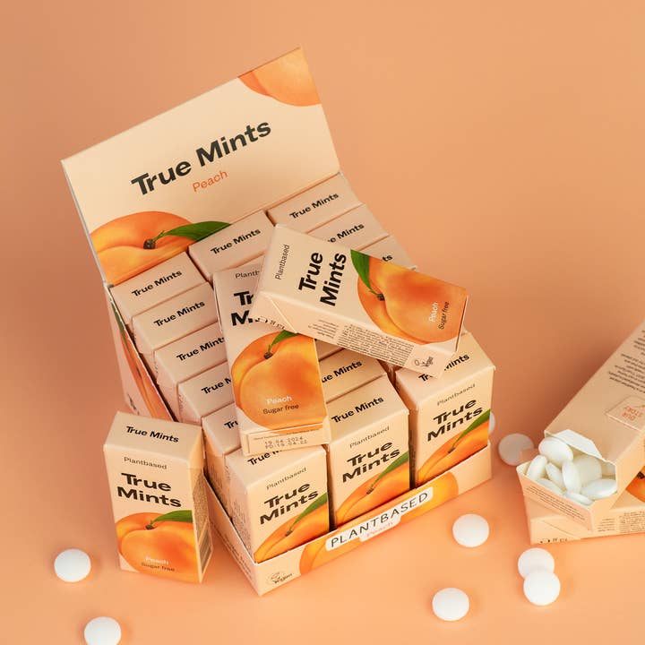 Gourmandise - Wholesale Mints - Plastic free mints Peach flavour True Mints3