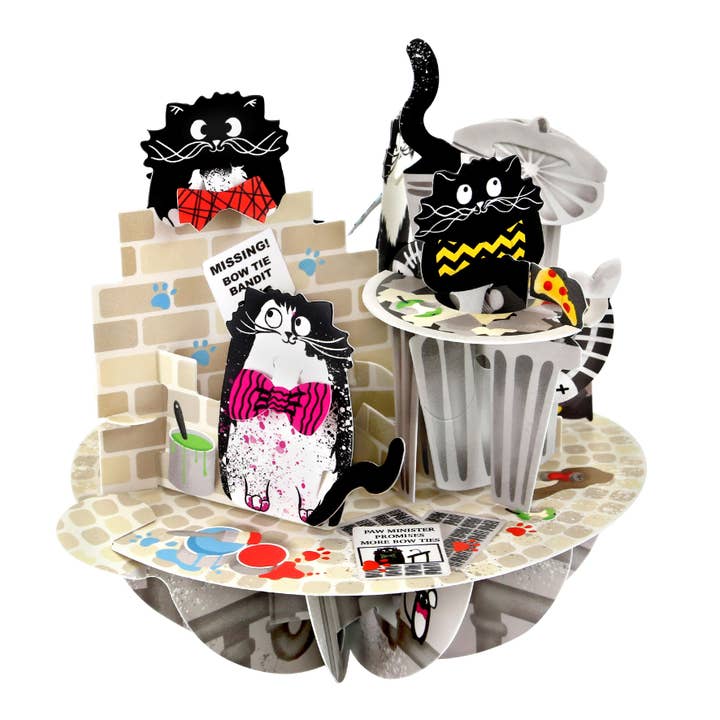 Pirouette Cards - Cats with Bow Ties for wholesale by Santoro London