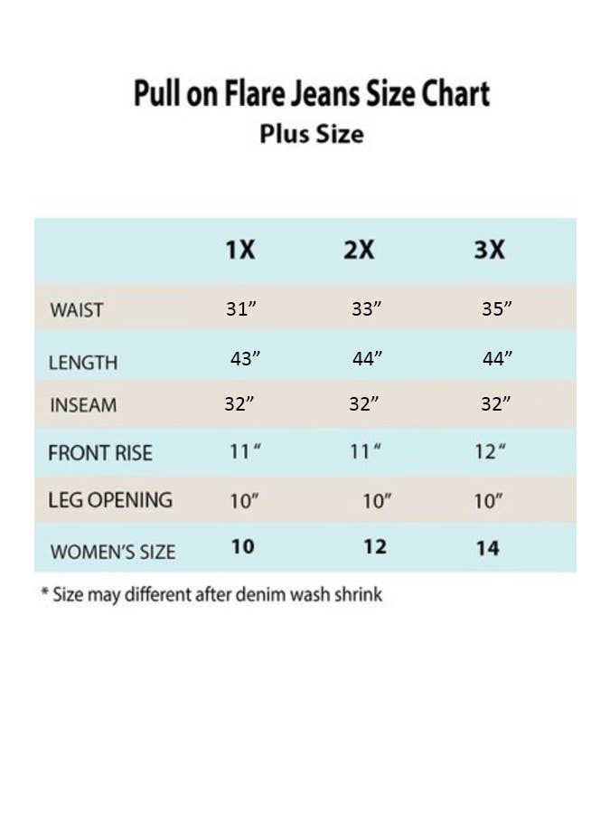 Color 5 - Wholesale Jeans - Women's - Plus size dark wash pull on denim flare jeans