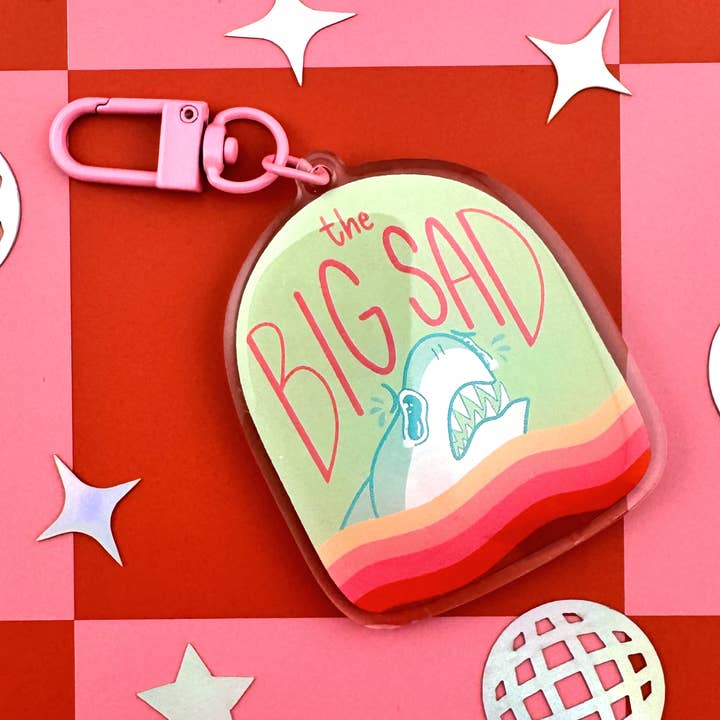 Big Sad Shark - Acrylic Charm for wholesale by Mintimeli