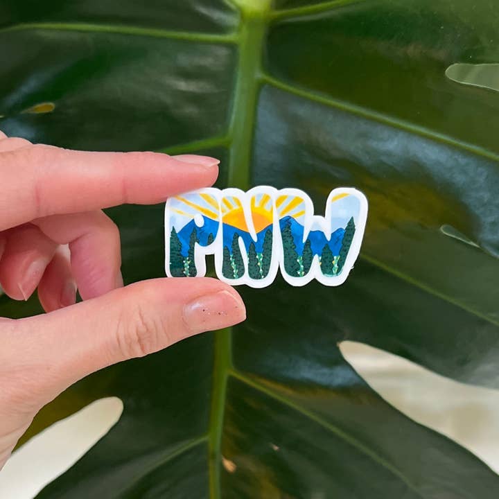 Granola Girl Outfitters - Wholesale Sticker - Mini PNW Mountains Sticker - Light-weight / Indoor: πΏπ1