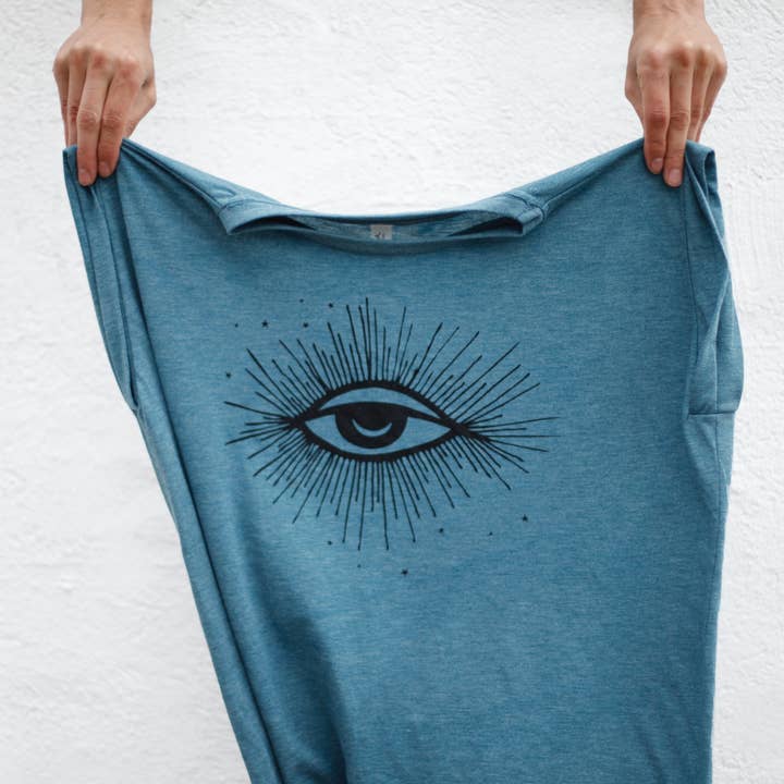 Blackbird Supply Co. - Wholesale Screen Printed T-Shirt - Women's - Hex Moon and Stars Women's Rolled Cuff Muscle Tee Deep Teal