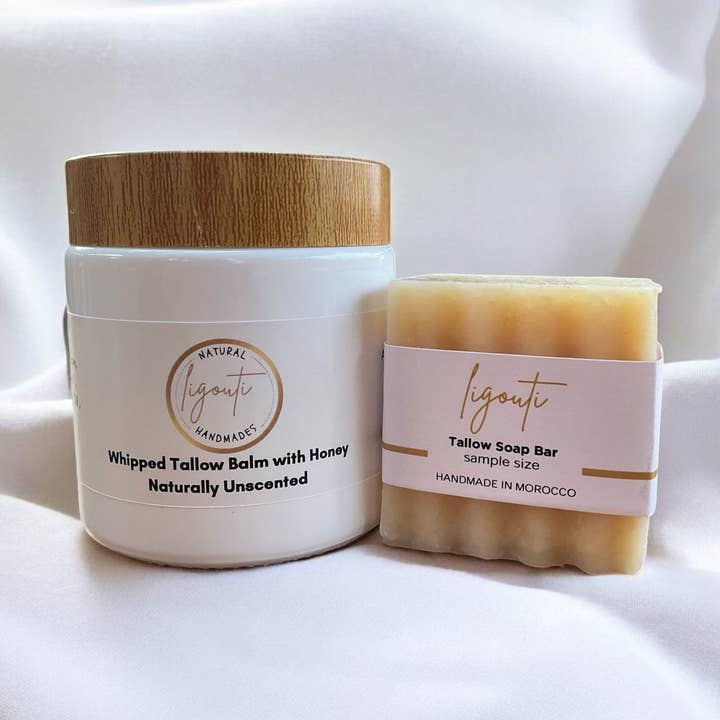 Baume de suif fouetté naturellement non parfumé pour la vente par Ligouti Marrakech